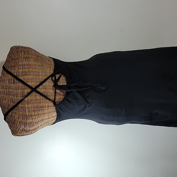 Athleta szS Strappy Tie Back Swim Activewear Black Dress BinH - Picture 2 of 7